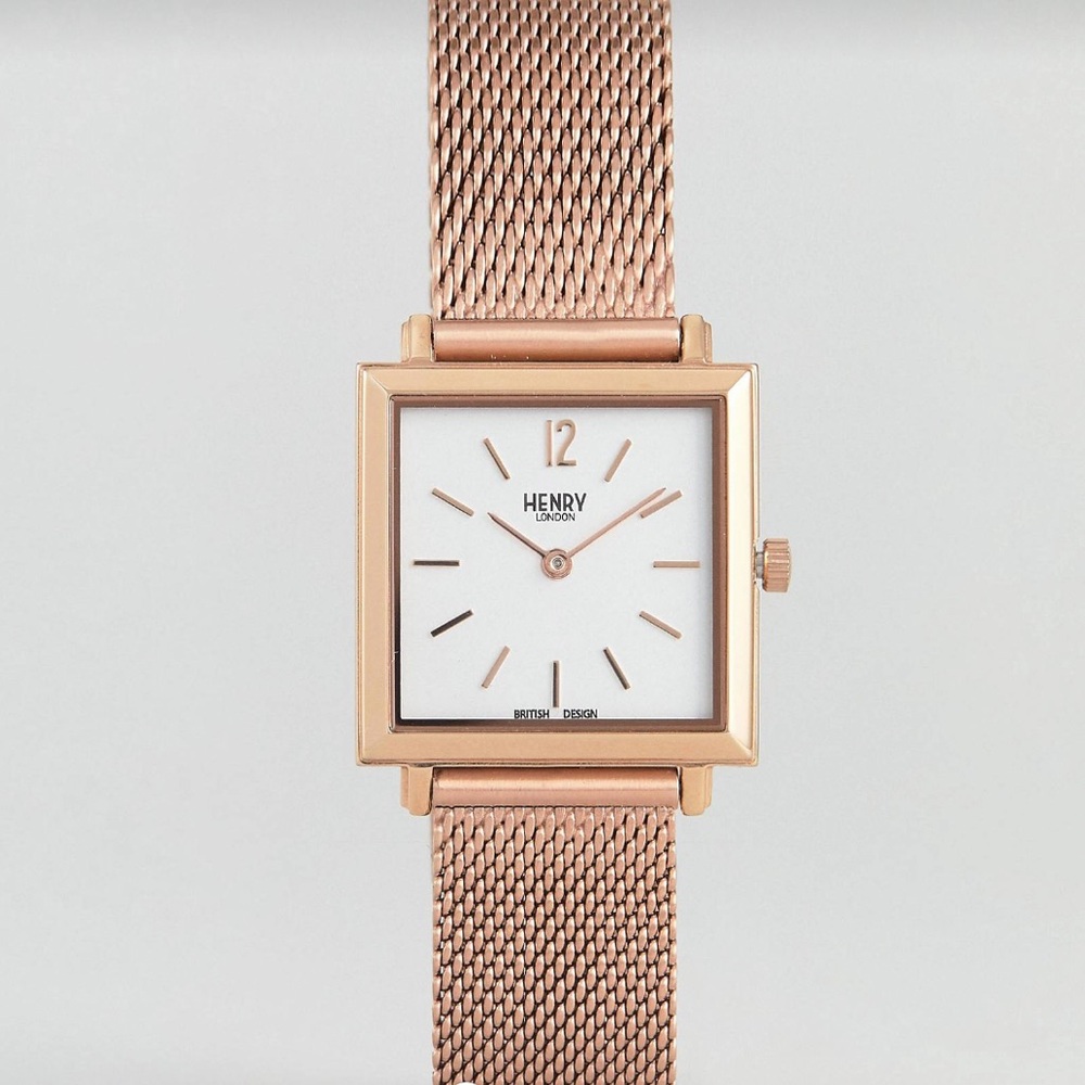 Rose Gold Mesh Strap Watch